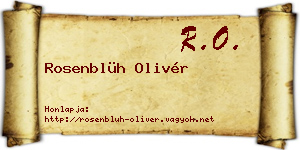 Rosenblüh Olivér névjegykártya